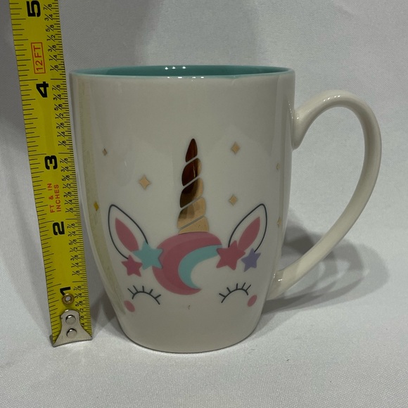 Cute unicorn coffee tea cocoa mug excellent like new condition metallic gold - Picture 2 of 8